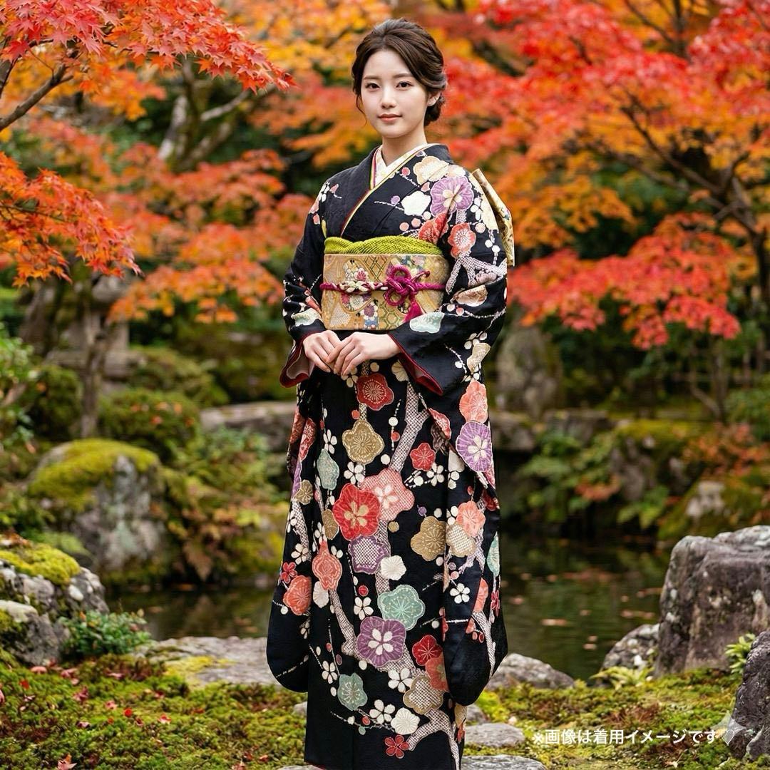 梅模様が可愛らしい♡振袖フルセット　成人式前撮り
