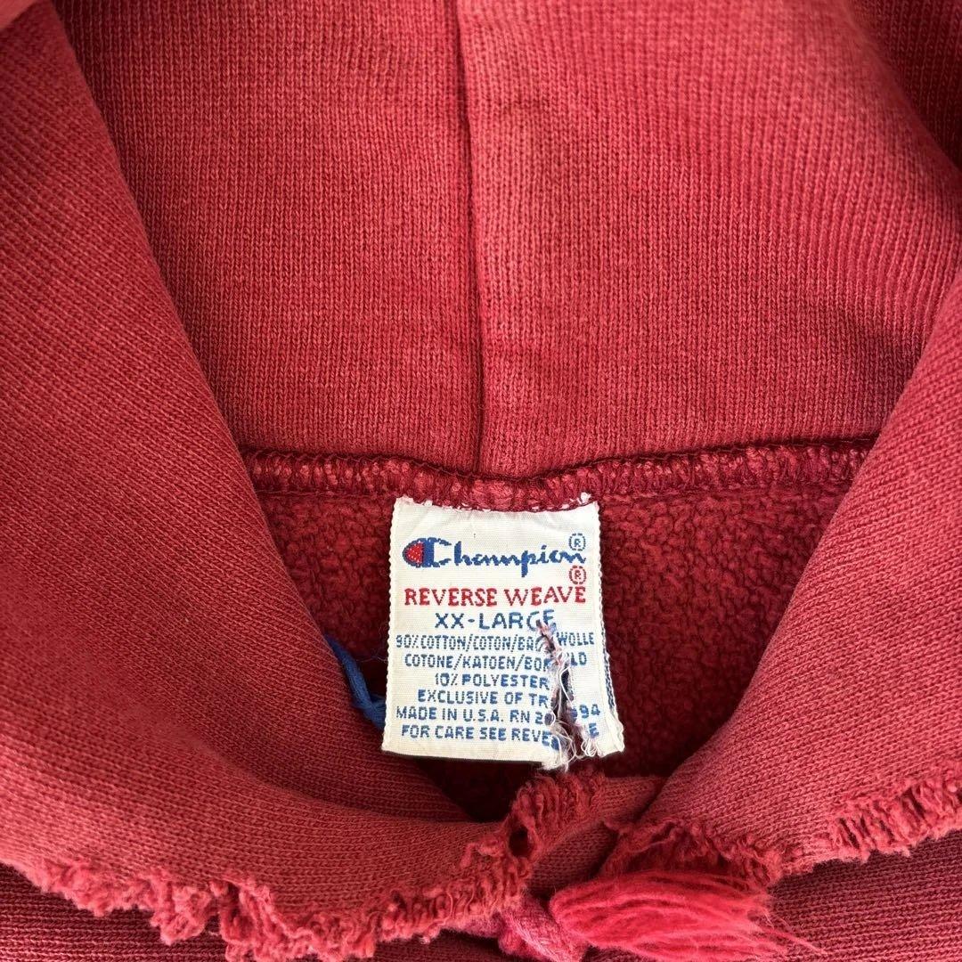 ビンテージ　USA製　チャンピオン　目付きRWパーカーXXL ルビーレッド