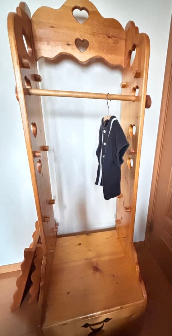 ＊キッズ用ハンガーラック＊カントリー家具＊ハンドメイド木工＊入園準備に＊