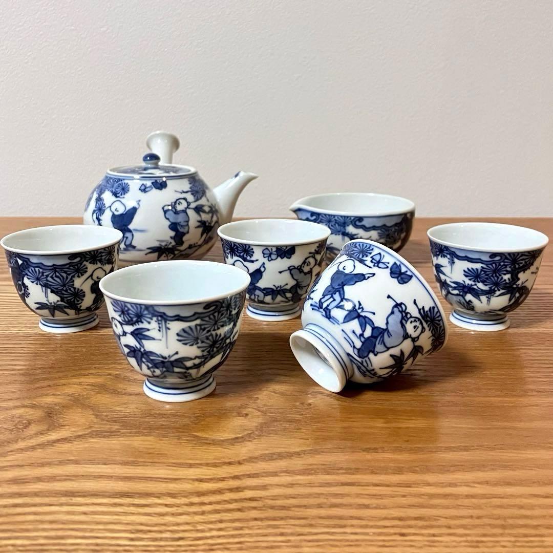 平安京泉 清水焼 染付 煎茶器揃 茶器揃