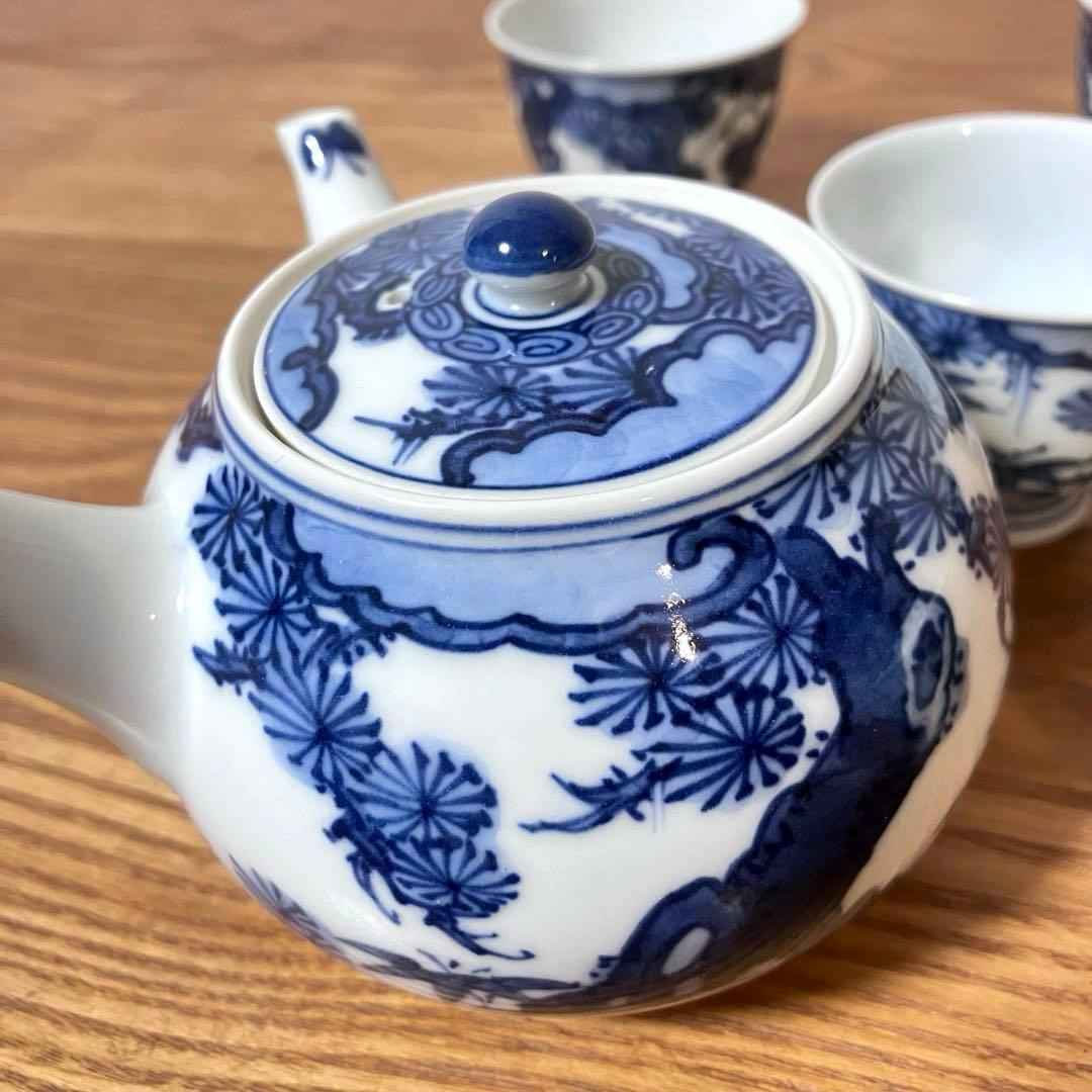 平安京泉 清水焼 染付 煎茶器揃 茶器揃