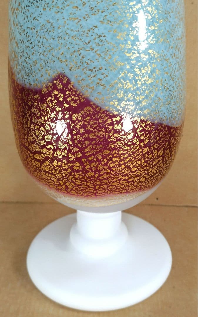 【本物保証】藤田喬平 手吹 ヴェニス三彩 共箱 毎日オークション出品現物 35㎝