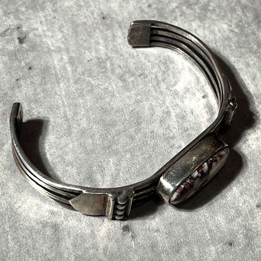 激渋　シルバー 925 ホワイトバッファロー　バングル　インディアン　1点物
