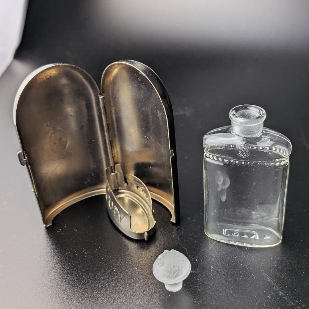 希少★仏COTY アールデコ期 携帯用香水瓶 メタルケース ラリック 1920s