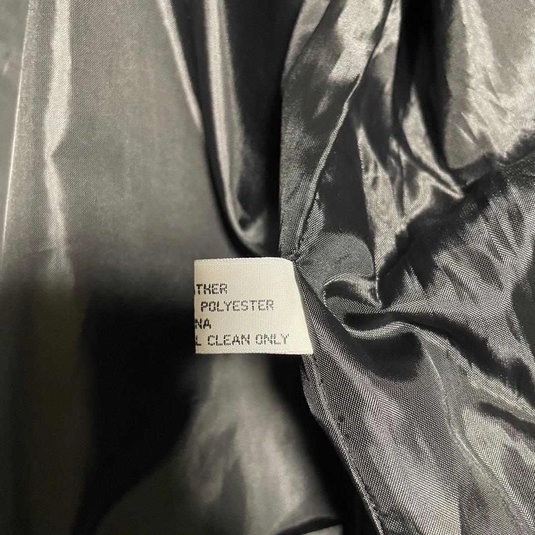 【大きいサイズ×刺繍】本革 リアルレザーシングルライダースジャケット 黒 3L