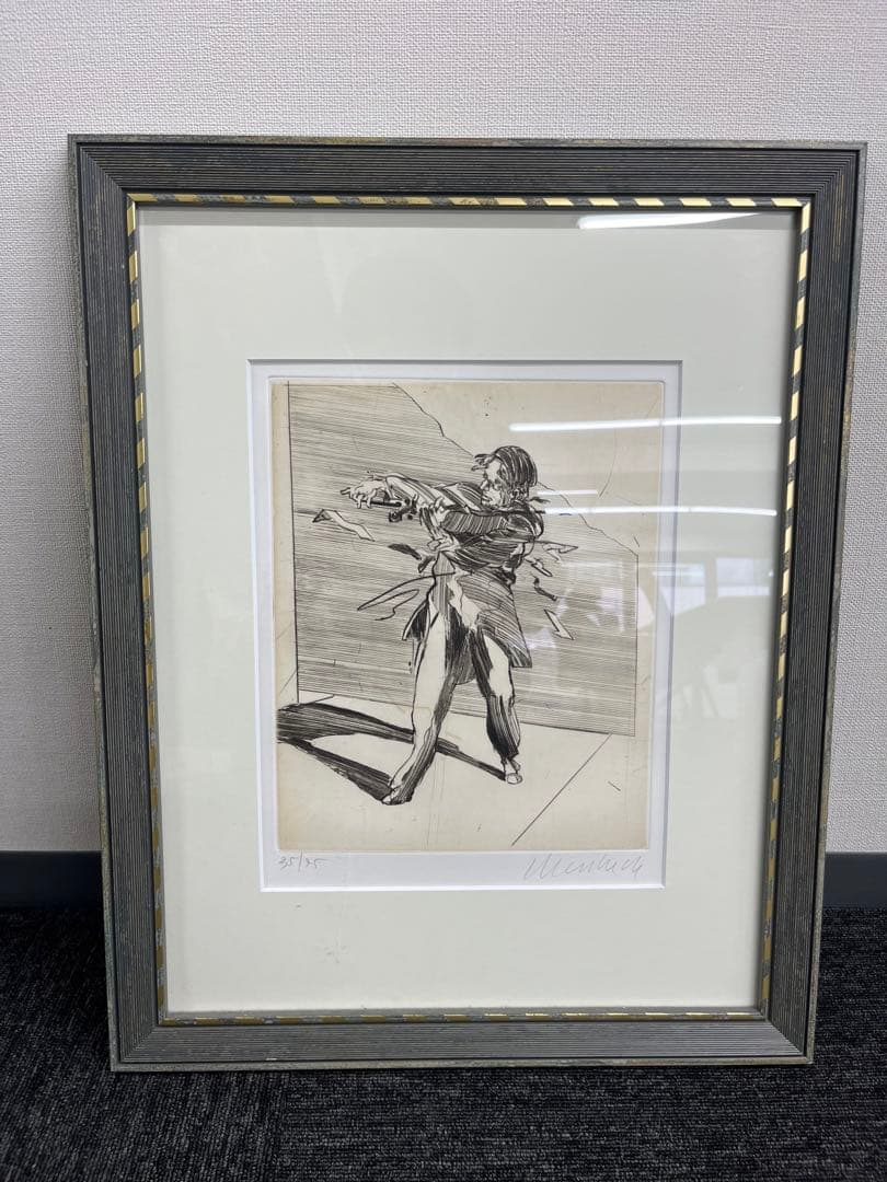 リトグラフ　クロード・ワイズバッシュ　「ソリスト」　直筆サイン　35/75