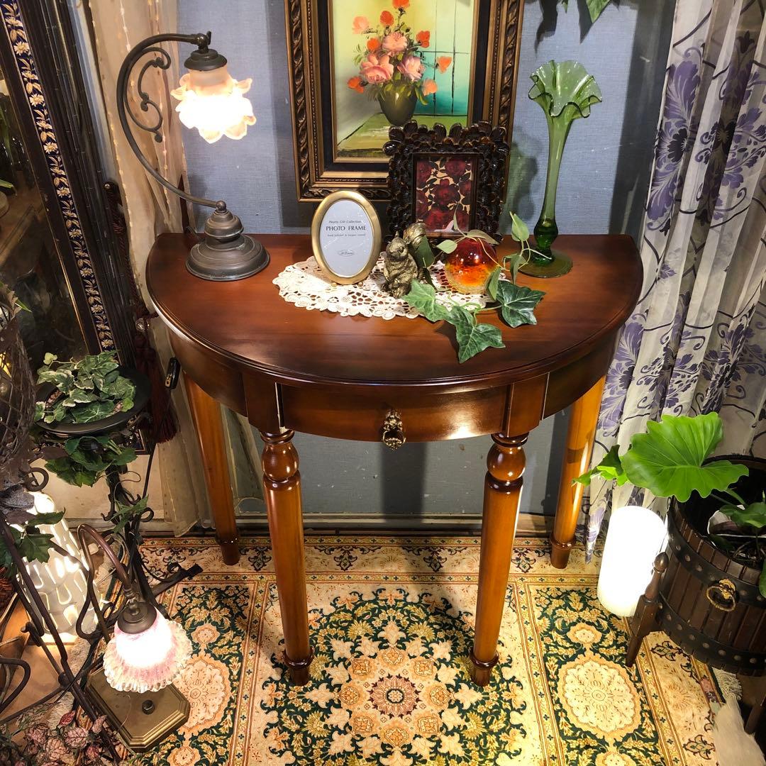 MMsale ヴィンテージ ハーフラウンドアクセントコンソールキャビネット