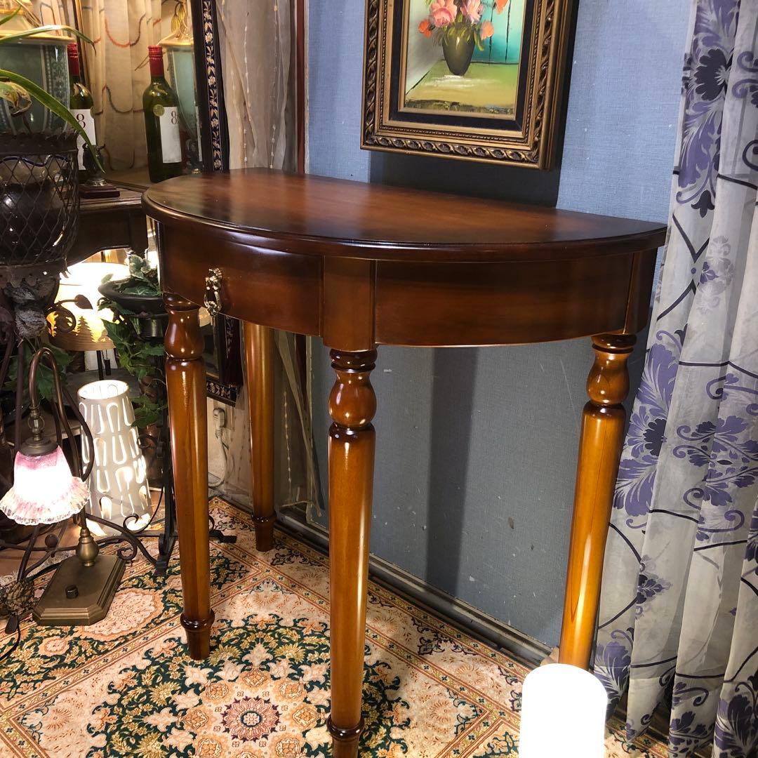 MMsale ヴィンテージ ハーフラウンドアクセントコンソールキャビネット