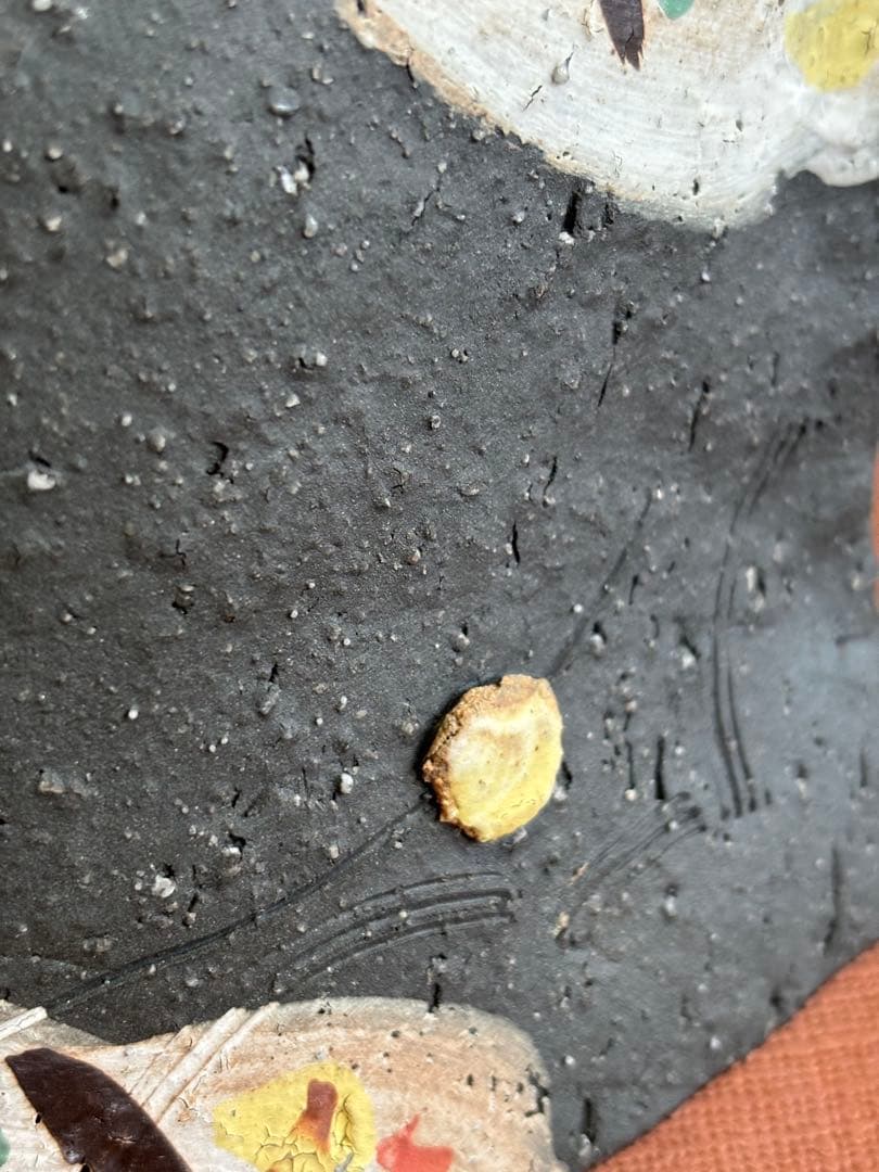 河井寛次郎作色絵草花文鶏形置物　森の一番鶏夜から朝へ　一品物