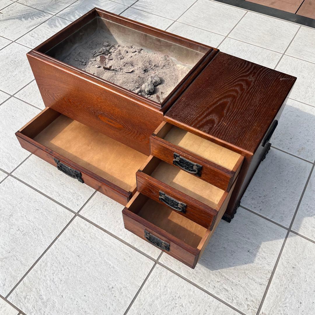 囲炉裏テーブル 座卓 引出し付き 火鉢 ローテーブル 手あぶり 暖炉 和家具