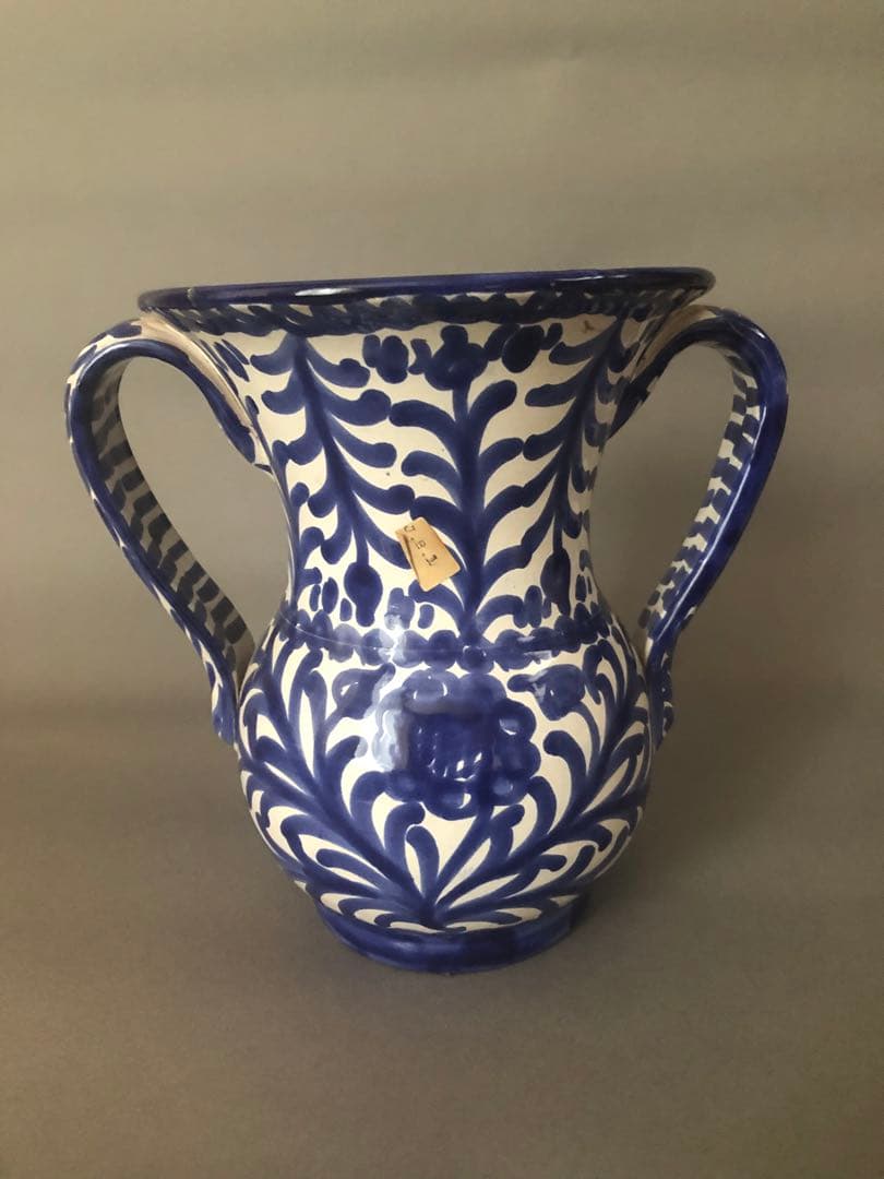 スペイン陶器　グラナダ両手付き花瓶