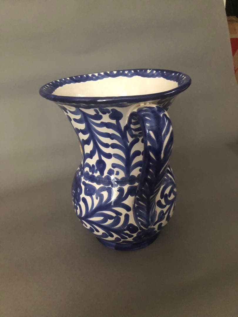 スペイン陶器　グラナダ両手付き花瓶