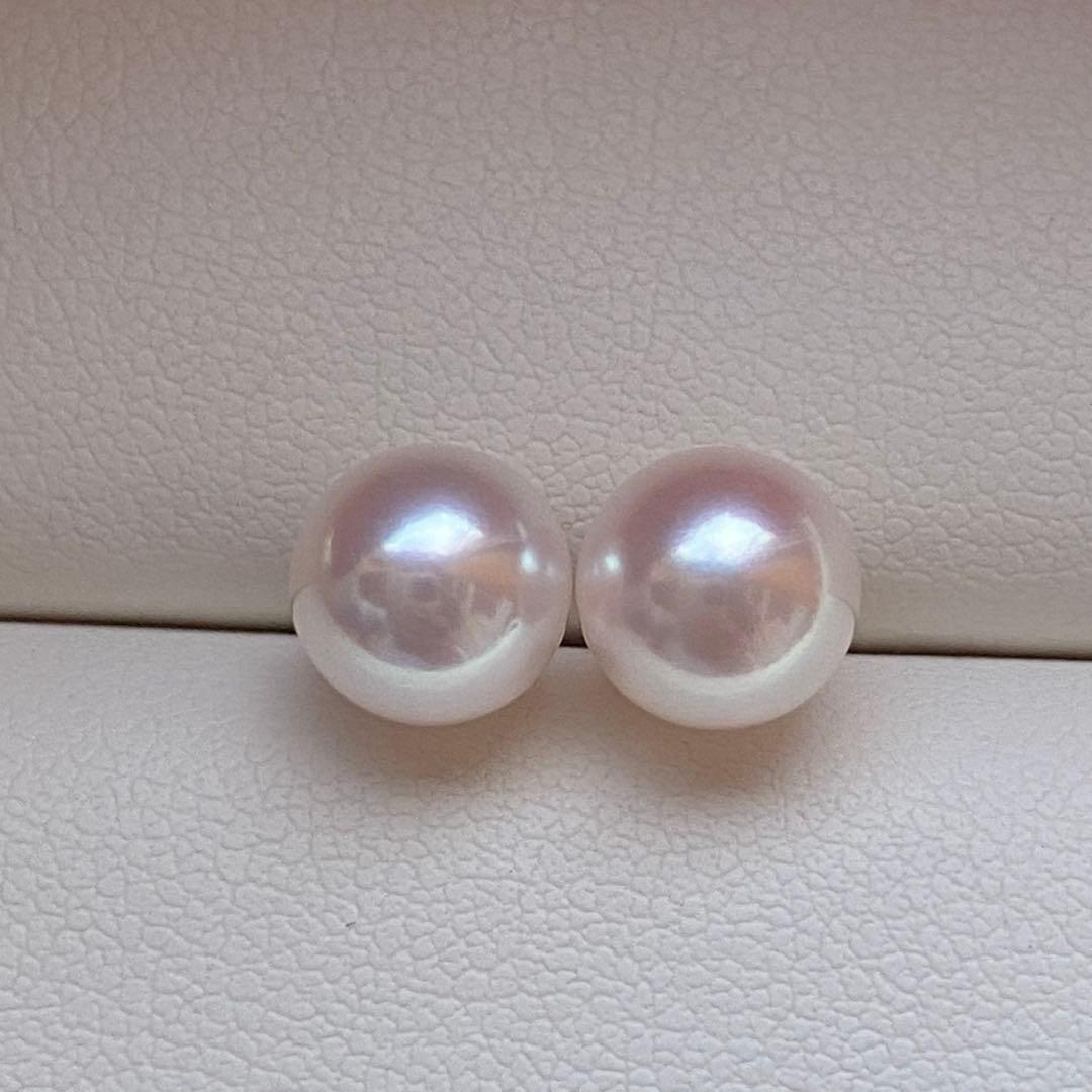 1942美品❣️花珠から天女級のテリ❣️K18❣️あこや真珠7.5-8mm ピアス