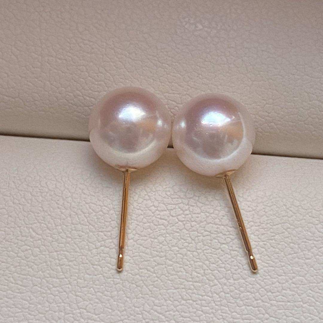 1942美品❣️花珠から天女級のテリ❣️K18❣️あこや真珠7.5-8mm ピアス