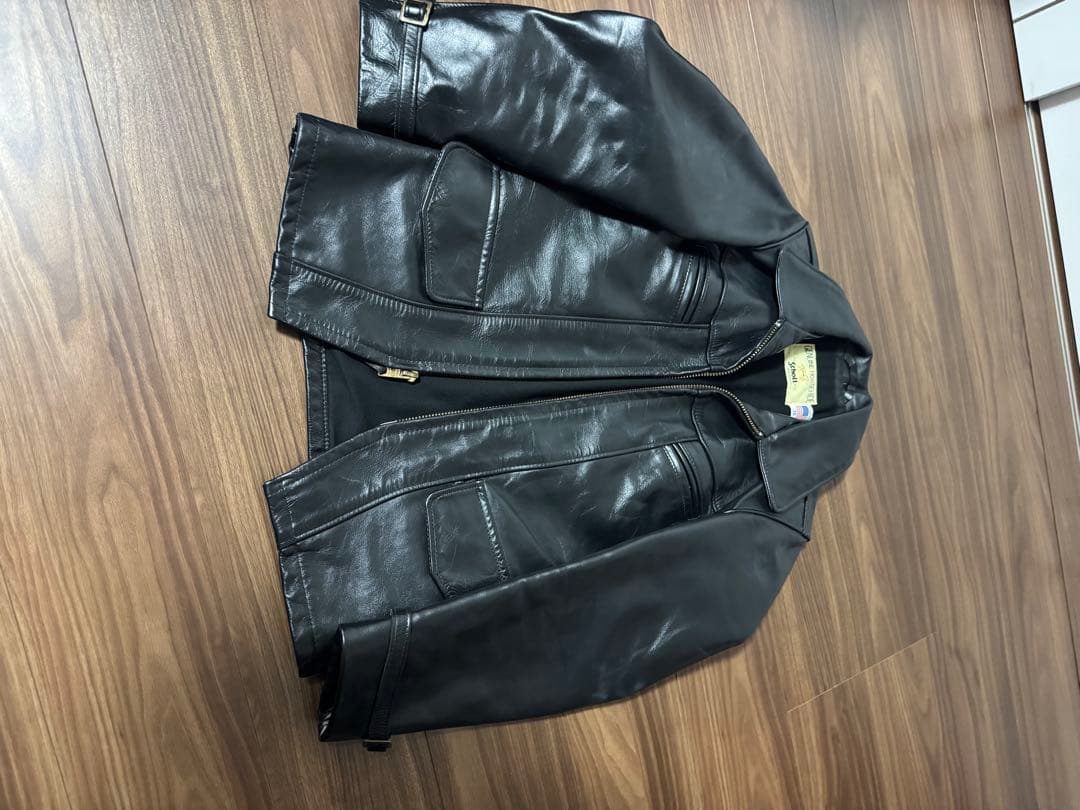 黒 シングルライダースジャケット