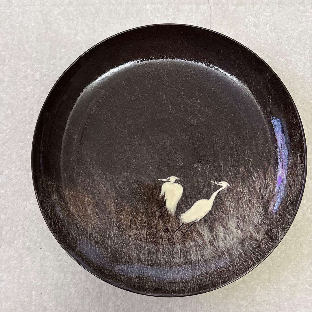 現川焼　白鷺デザイン 皿
