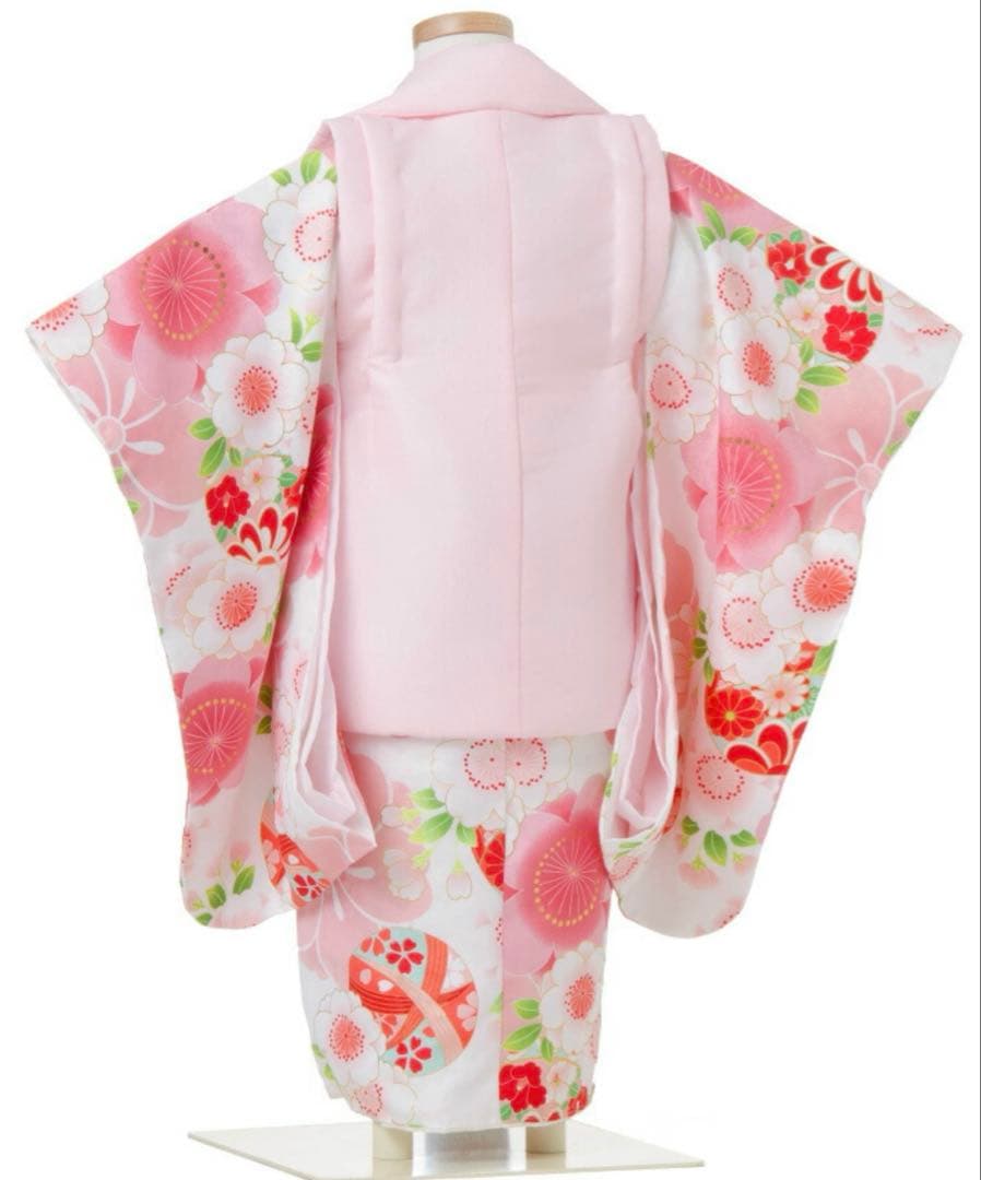 【京都花ひめ】3歳 七五三 被布セット 花柄
