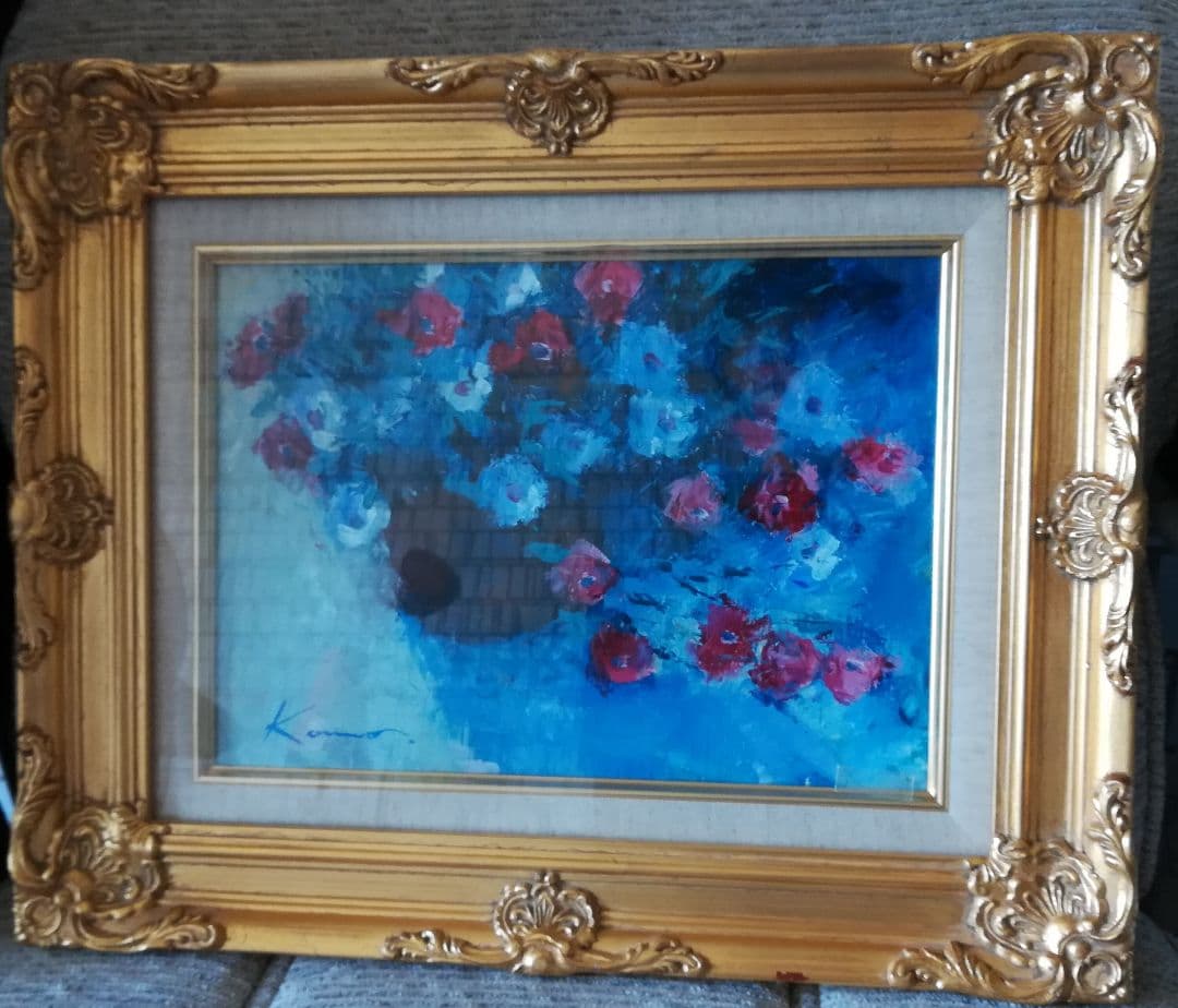 最終 値下げ! 油絵　小花　紺野八郎作品