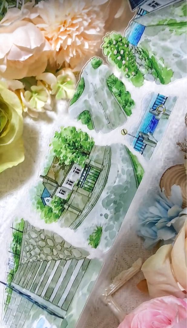 【8728】海外　マステ　5m巻売り　PETカッティング　背景　道路