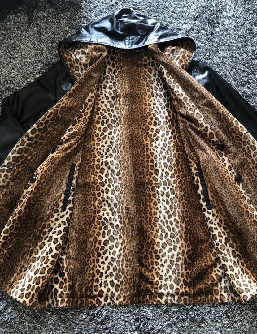 90sリバーシブルレザーレオパードジャケットヴィンテージ Y2K archive