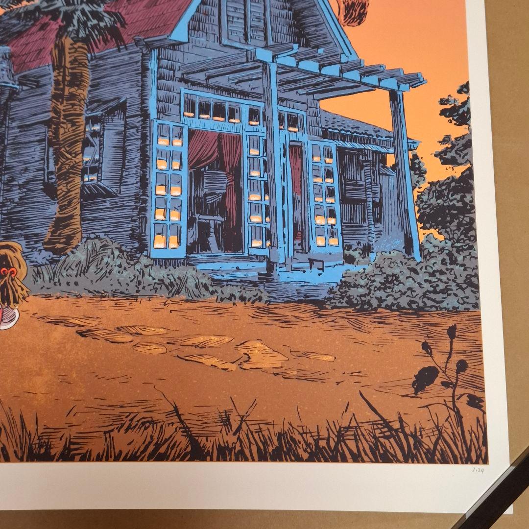 激レア となりのトトロ ネコバス シルクスクリーン ポスター サイン入り ジブリ