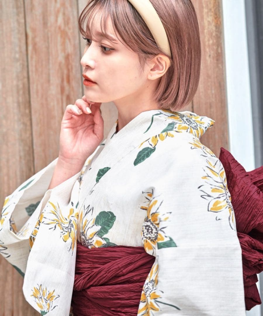 Ditaディータはんなりオトナ浴衣4点セット夏色の向日葵しらべ 値下げアリ