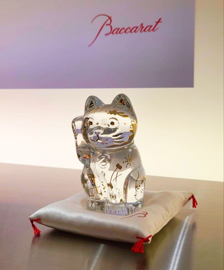 お*ぎ様 美品未使用バカラ限定品の幸運の招き猫