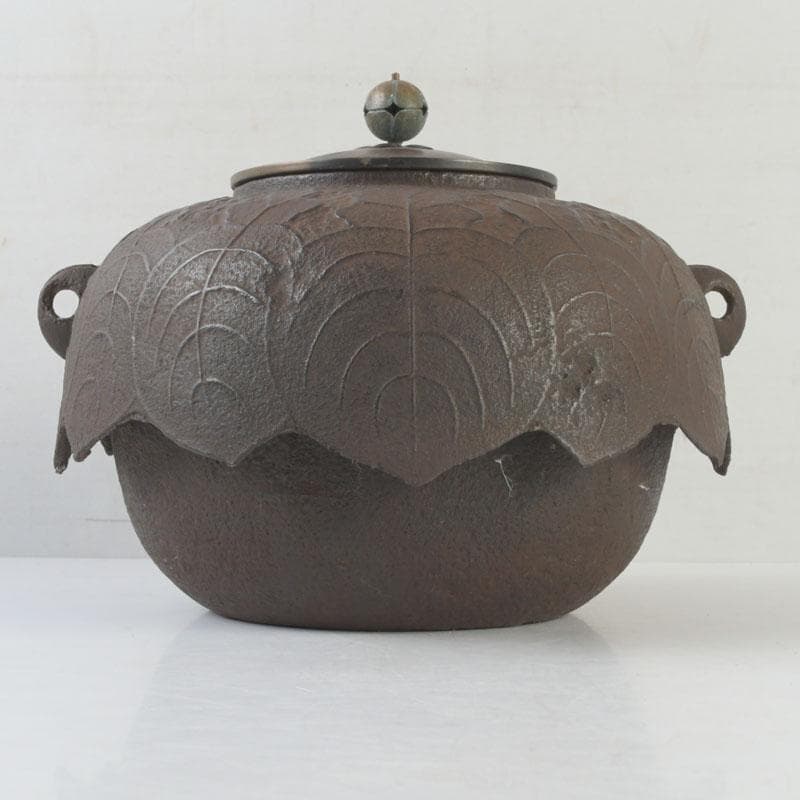 煎茶道具　桐地紋　風炉釜　鉄釜　V　9717