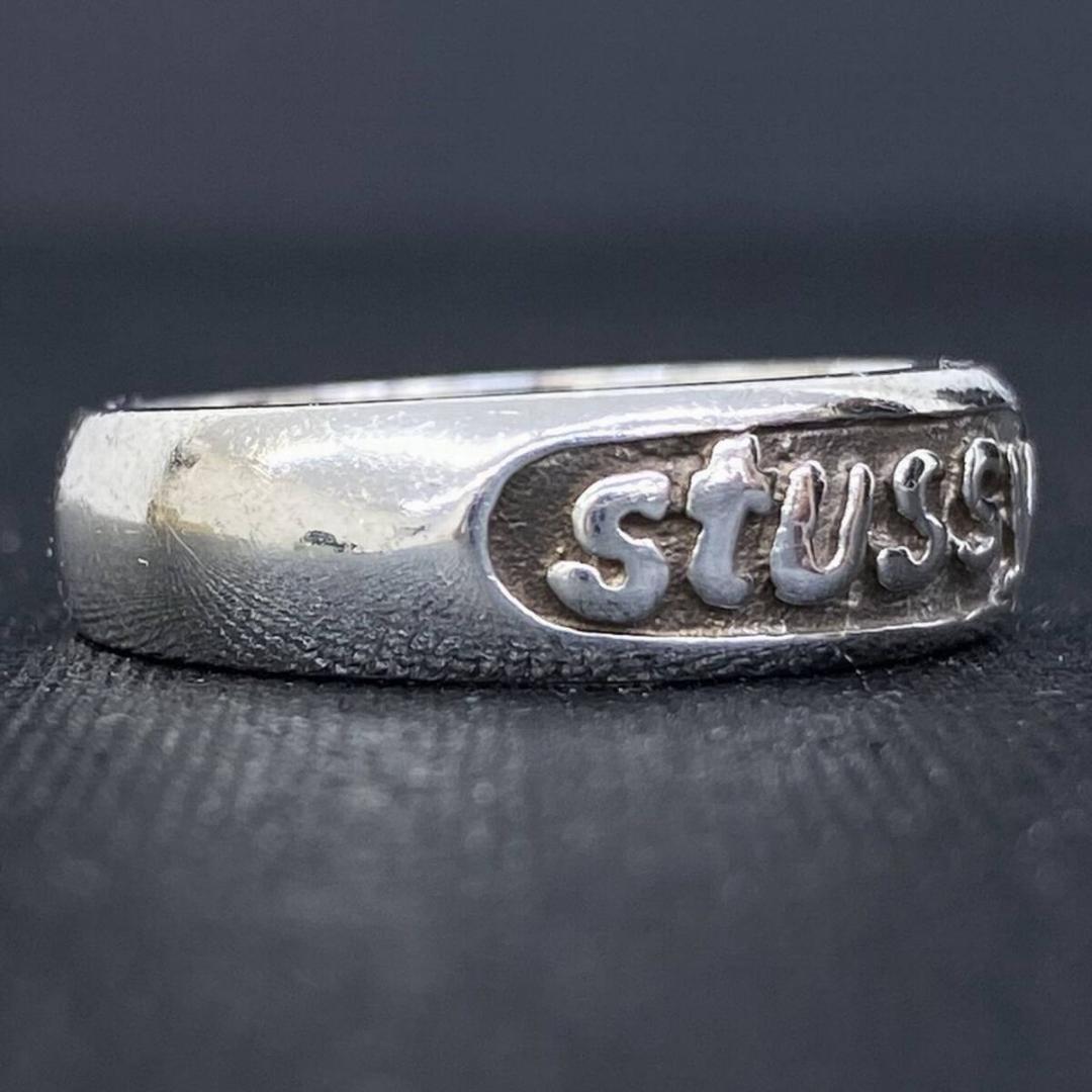 美品 OLD STUSSY 90s シルバー 925 ロゴ リング 18号
