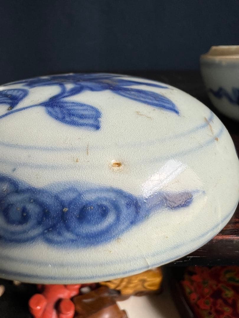 印盒　印泥の入れ物　陶磁器　篆刻用品　書道　香盒　印ごう　印泥