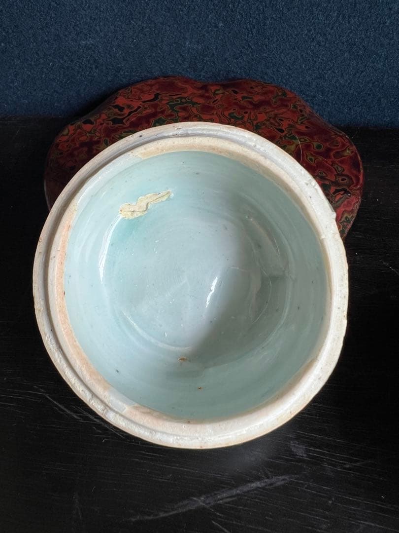 印盒　印泥の入れ物　陶磁器　篆刻用品　書道　香盒　印ごう　印泥