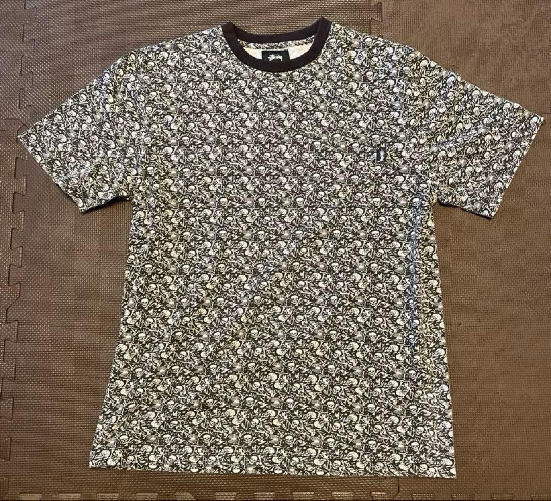ぼ*う様 stussy bones crew skull スカル 総柄 Tシャツ