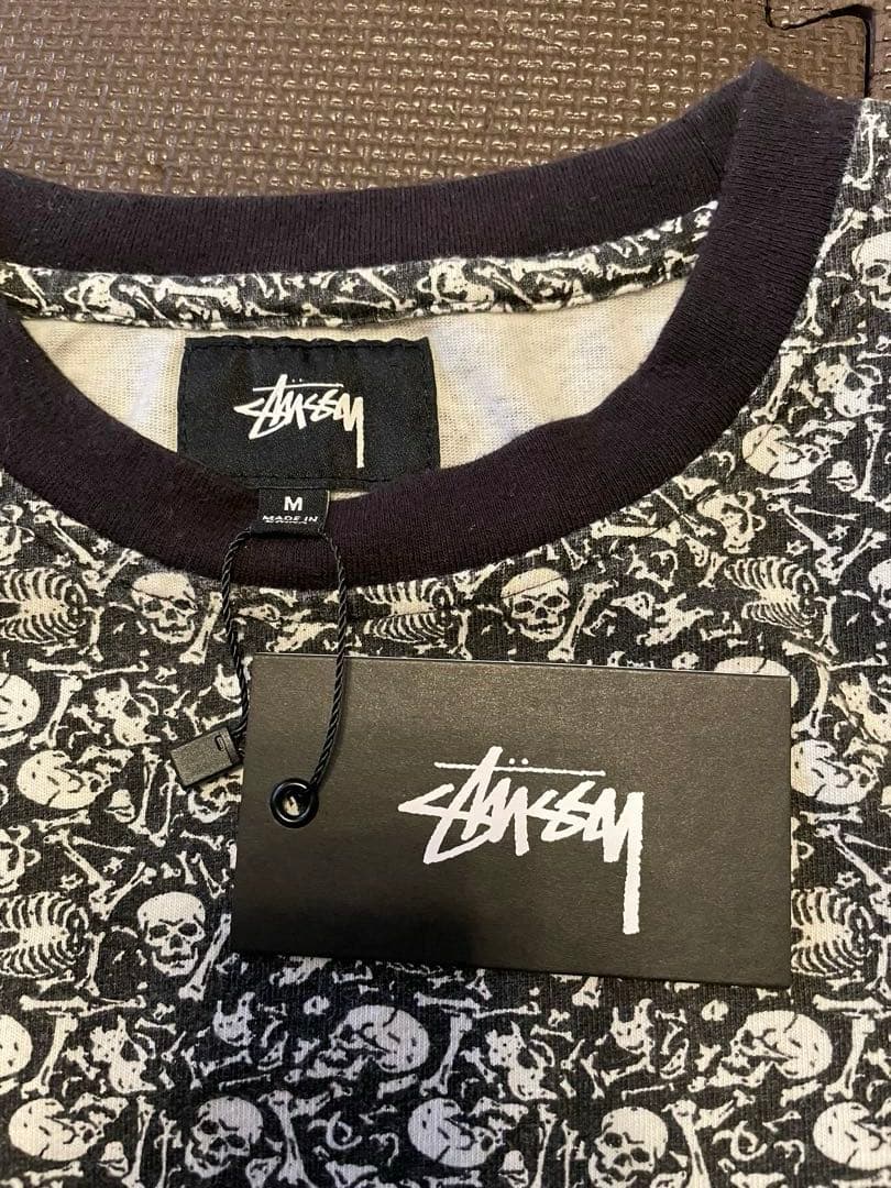 ぼ*う様 stussy bones crew skull スカル 総柄 Tシャツ