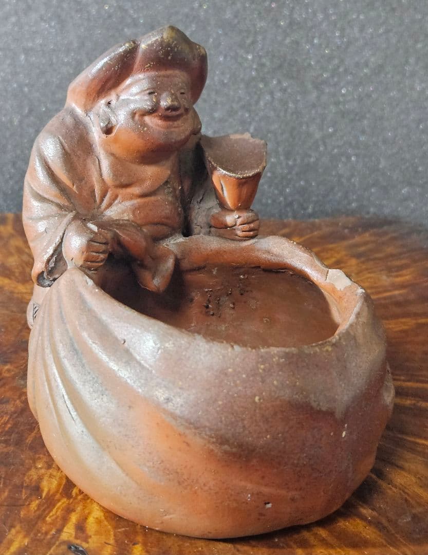 【専用ページ　2点　テコチチ様】明治時代　古備前　七福神　大黒　大黒様 小物入