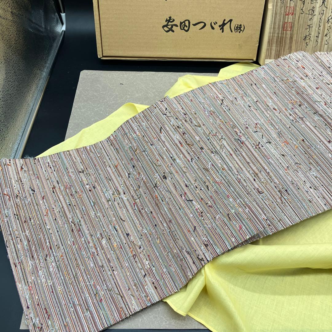 安田つづれ 名古屋帯 爪織平綴織　本綴帯　本綴袋名古屋帯　帯　着物　希少