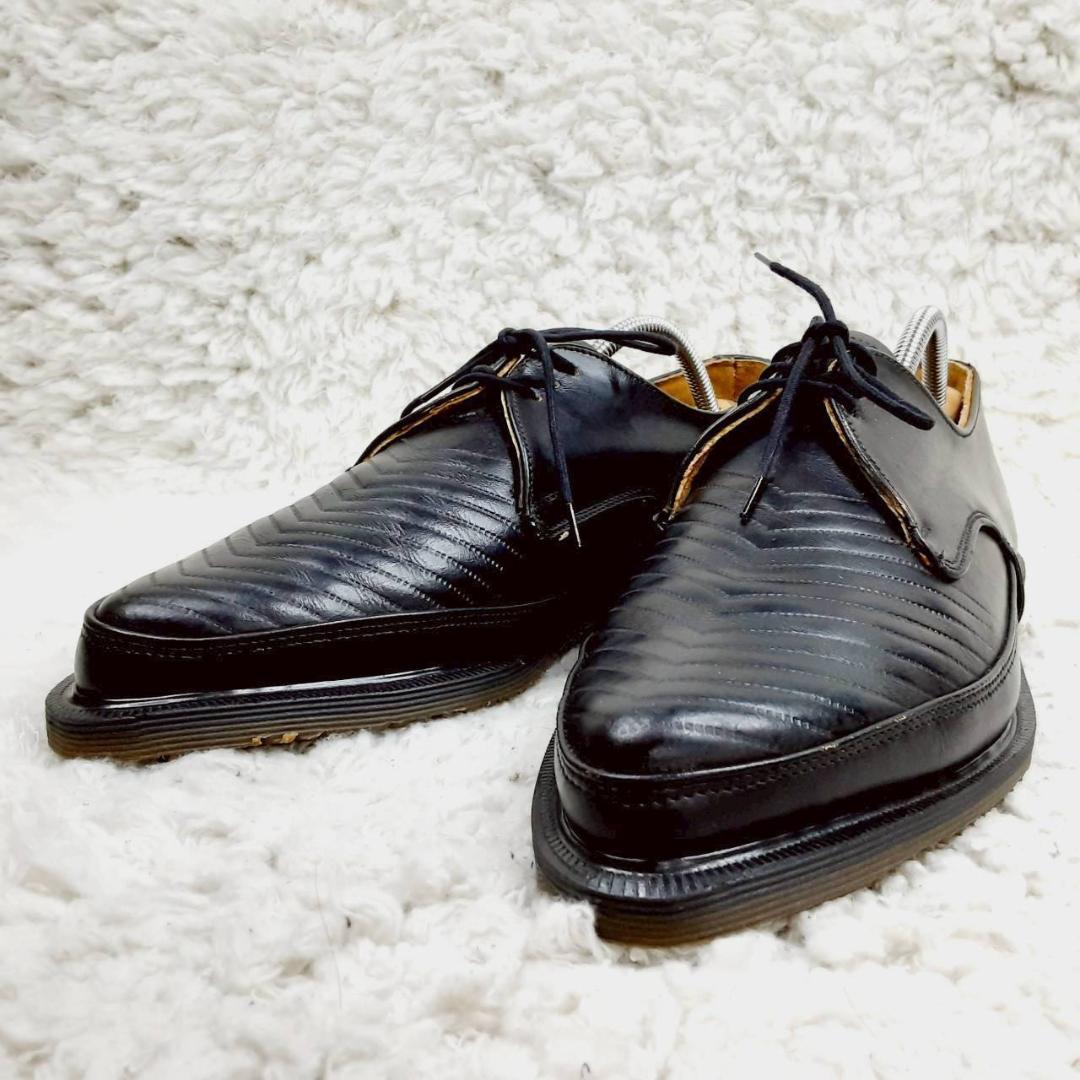 美品 26㎝◎ドクターマーチン ROBOT 革靴 黒 イギリス製 V字ステッチ