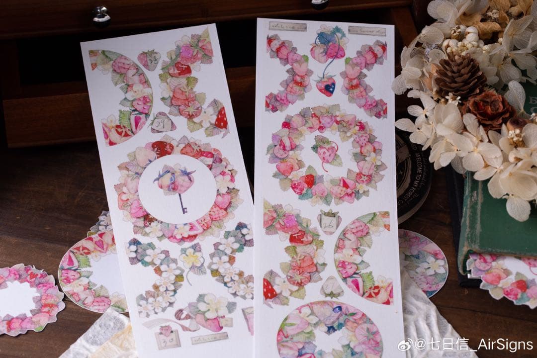 海外マスキングテープ 巻き売り No.240 人物 女の子 いちご 七日信