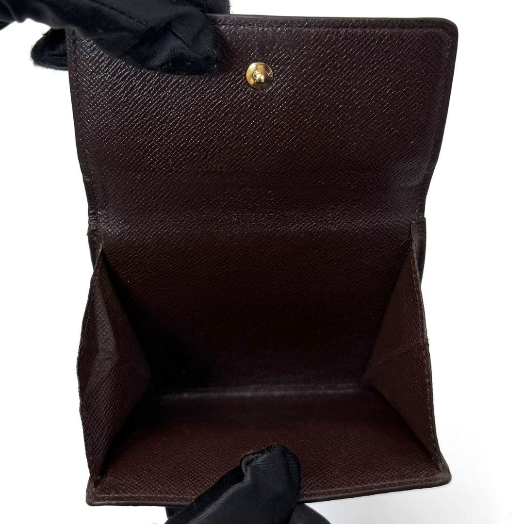 良品 ルイヴィトン ダミエ エベヌ ポルトモネ ビエ カルトクレディ 財布 W