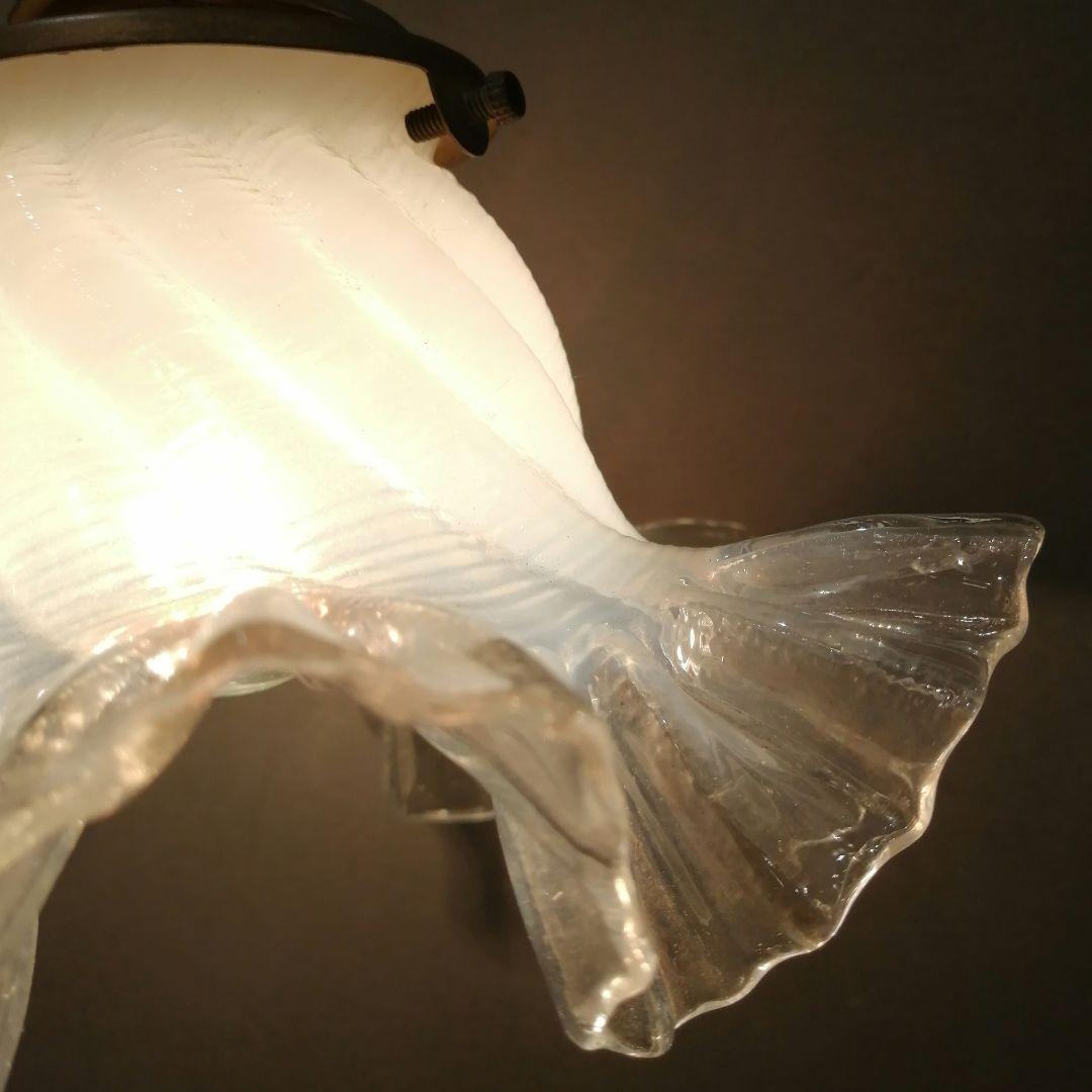 【希少】 ガラス製 ランプシェード フレンチ アンティーク オパールセント
