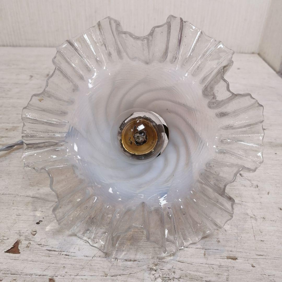 【希少】 ガラス製 ランプシェード フレンチ アンティーク オパールセント