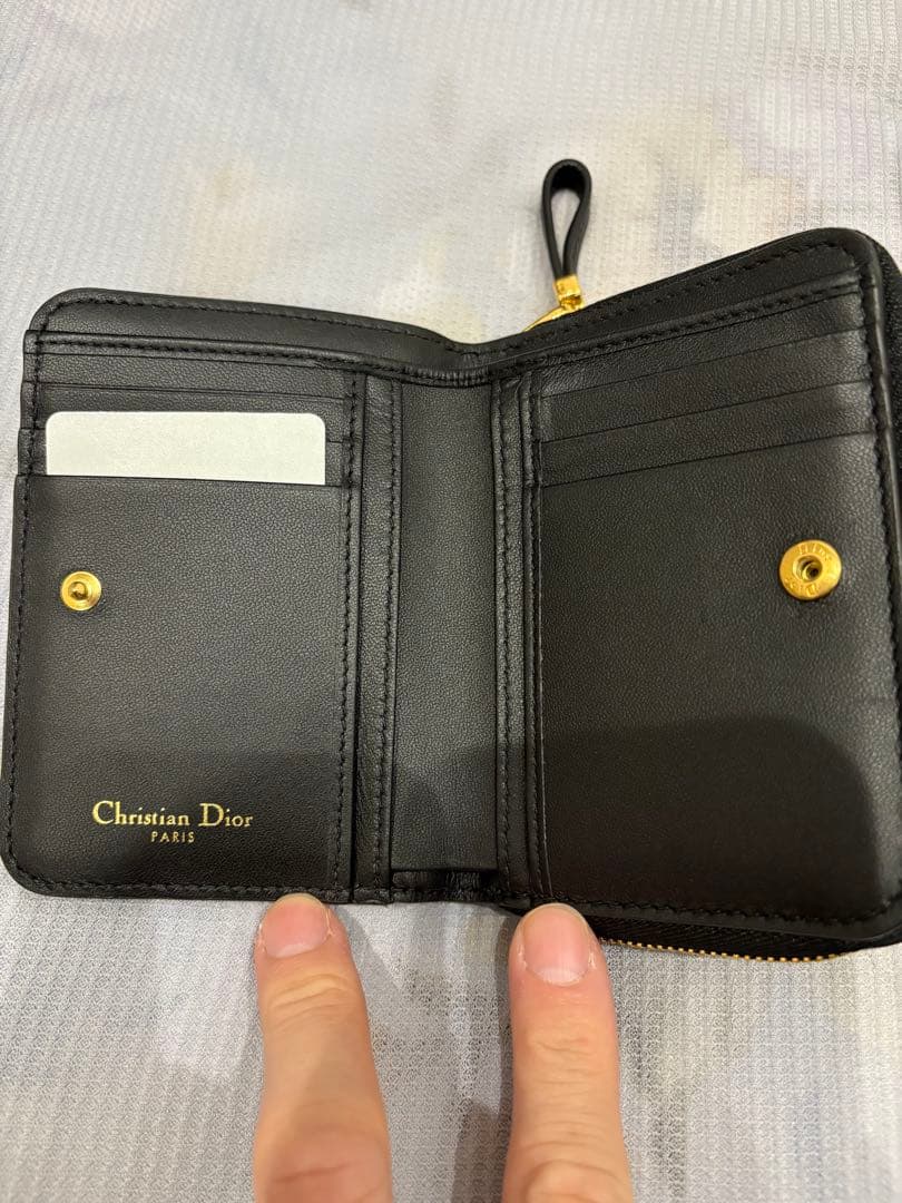Dior ブラック レザー 二つ折り財布