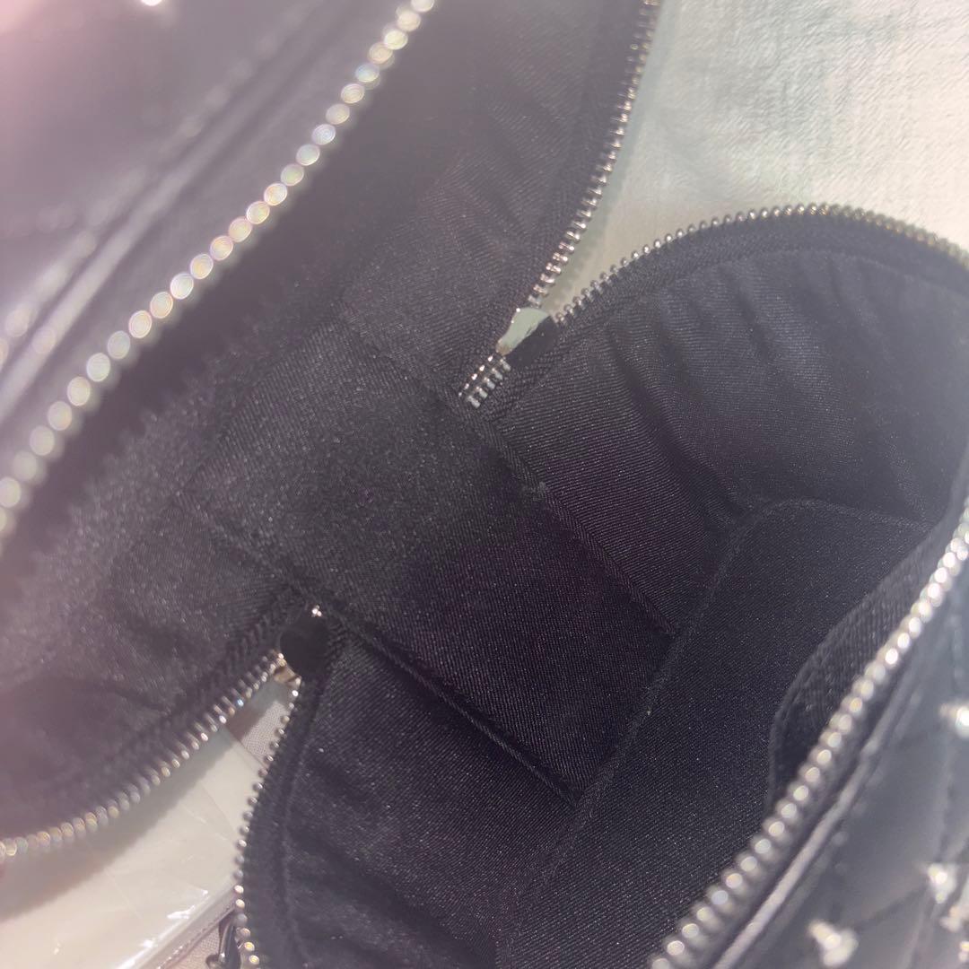 Darich キルティングビジュースクエアミニバッグ 黒