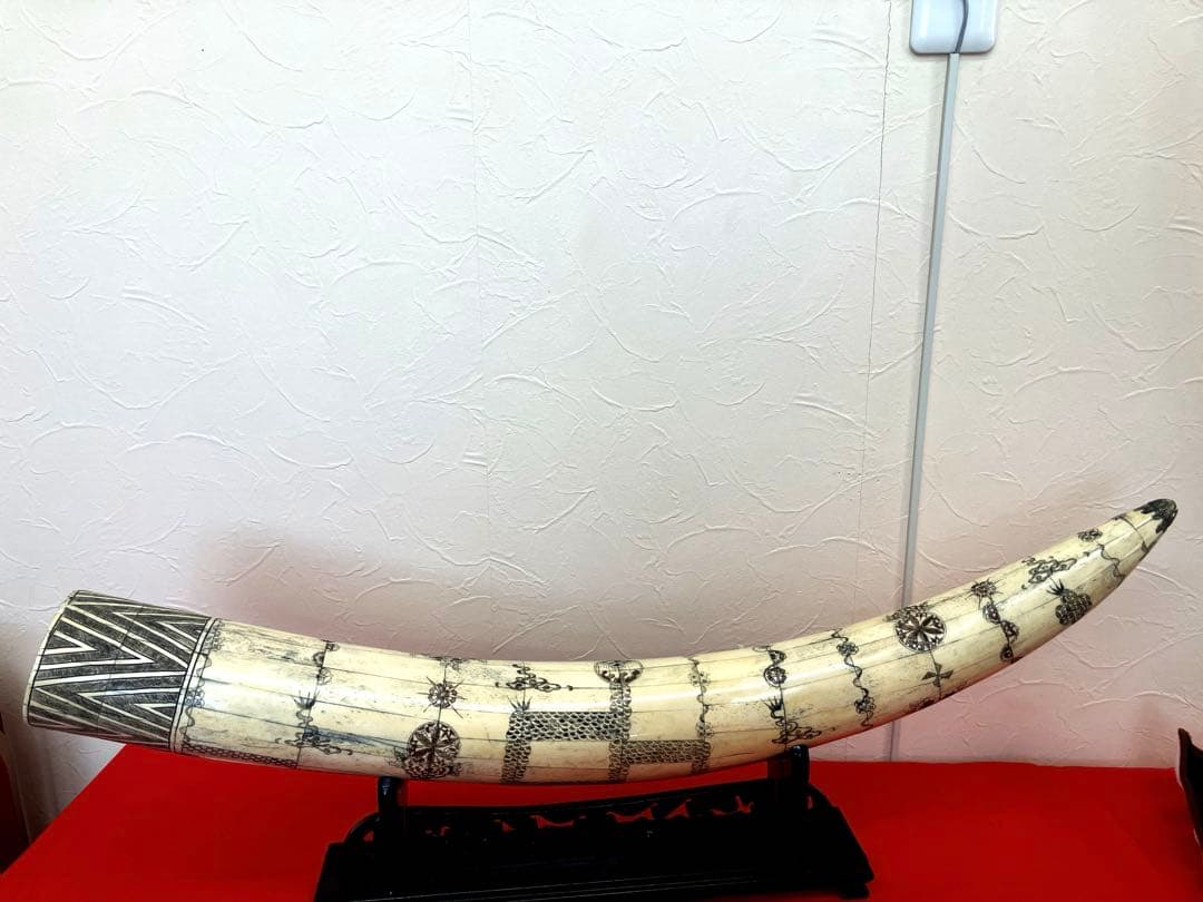 特大 七福神　象牙風 牙 一本物 一本牙 彫刻オブジェ　ラクダの骨　中国美術