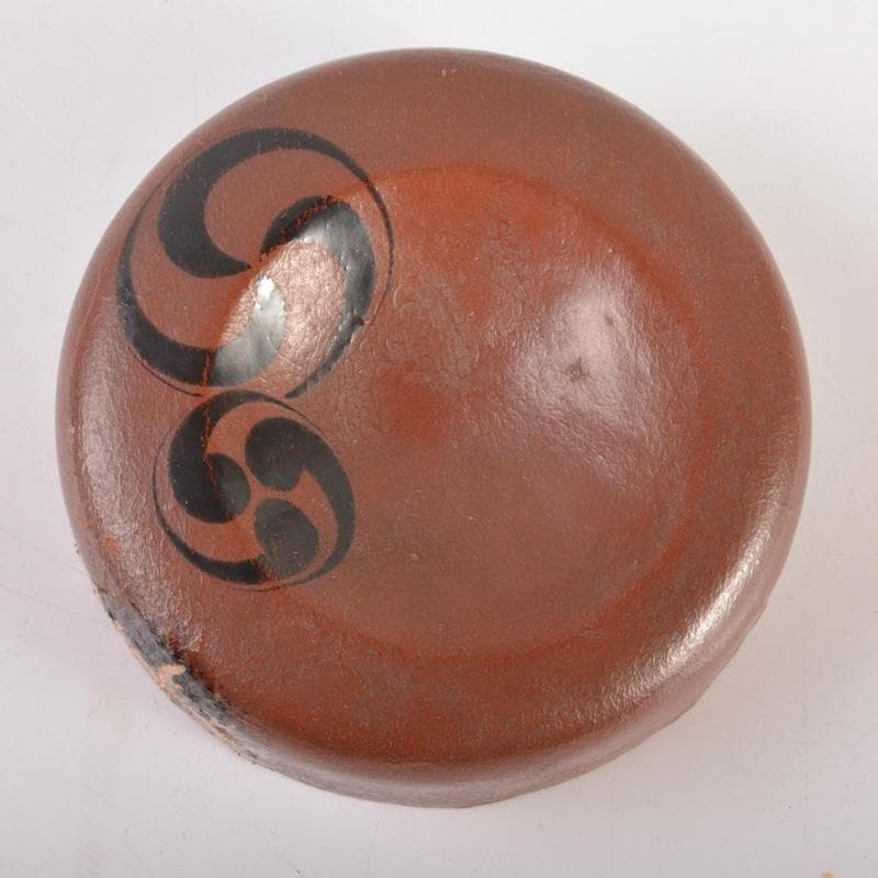 茶道具　竹器師　黒田宗博作　巴蒔絵　竹中棗　紫野　上田義山極め箱　V　6343