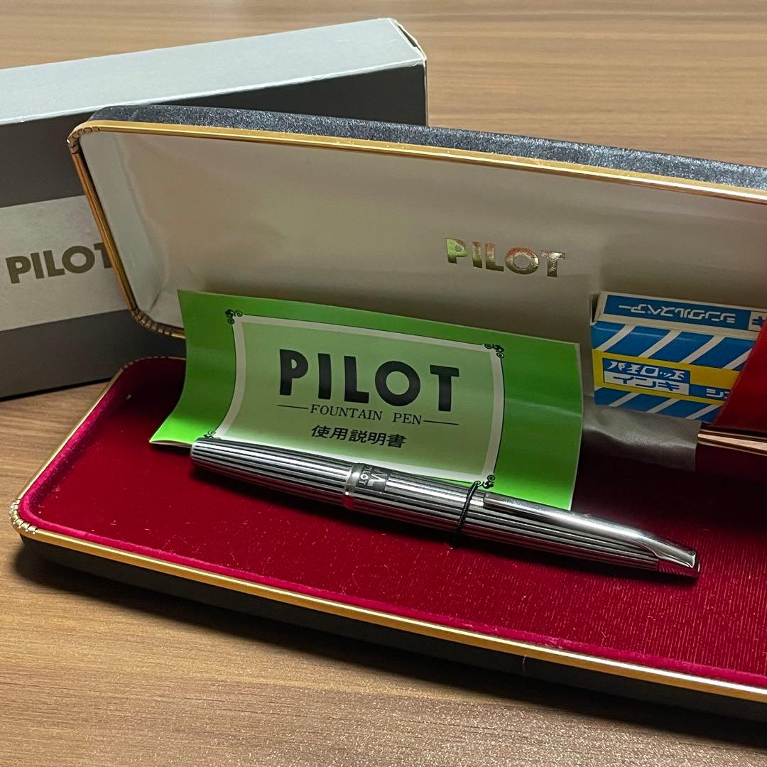 超美品 PILOT パイロット ミュー ストライプ 万年筆 インク付き