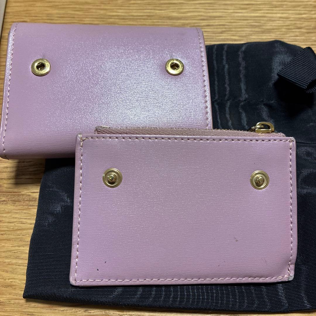 CELINE ピンク紫　折り財布　入れ付きコンパクトウォレット トリオンフ