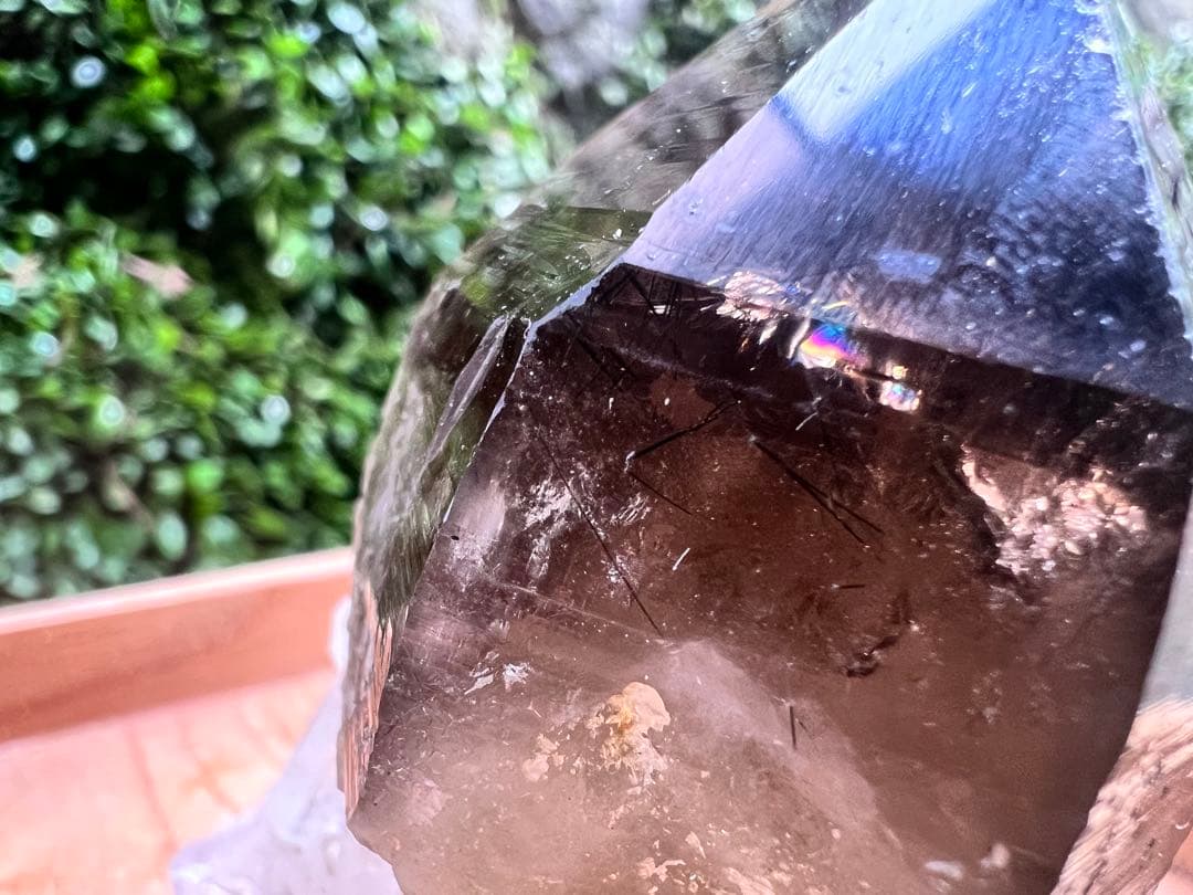 超希少石⭐︎虹入りブラックルチル内包⭐︎国産スモーキークォーツ⭐︎レムリアン⭐︎