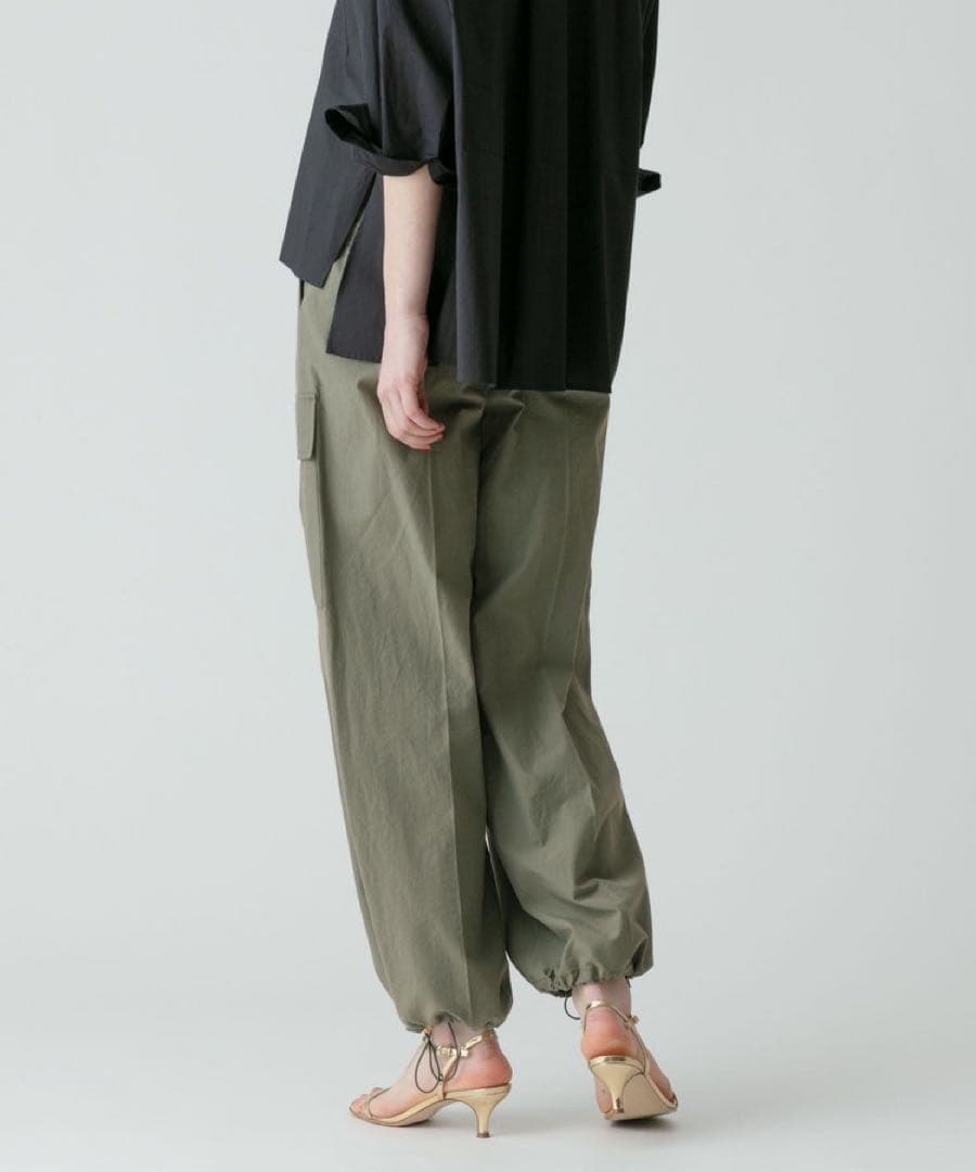 allureville アルアバイル 美品 ワイドカーゴパンツ カーキ