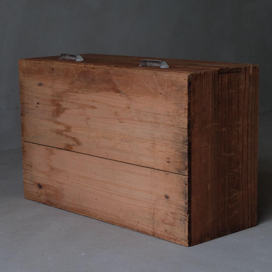 杉材 ２杯抽斗付収納箱　木箱 引き出し 箪笥 座卓 古家具 古道具 アンティーク