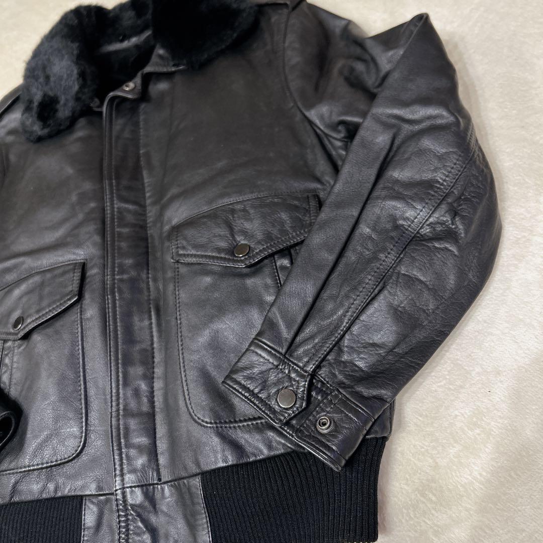 未使用級 vintage レザー G1 フライトジャケット MA-1 ファー